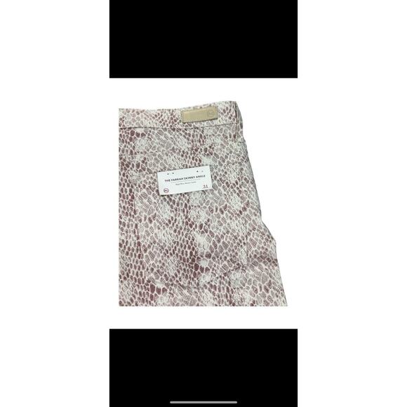 AG Adriano Goldschmied Prima Ankle Skinny Jeans Python Ivory Mauve NWT Size 31 - Picture 8 of 15